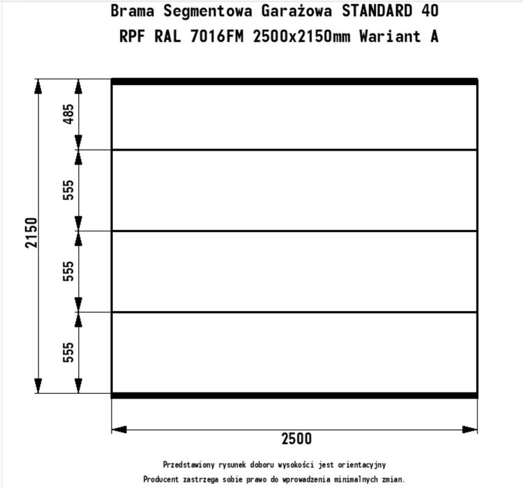 brama garażowa GROS antracyt
