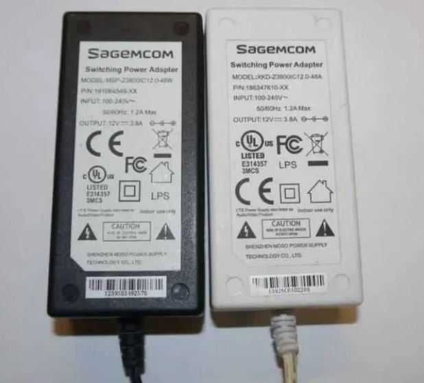 4szt. x ZASILACZ SAGEMCOM 12V 3,8A 48W WTYK 5,5 x2,1 mm S: RKJ