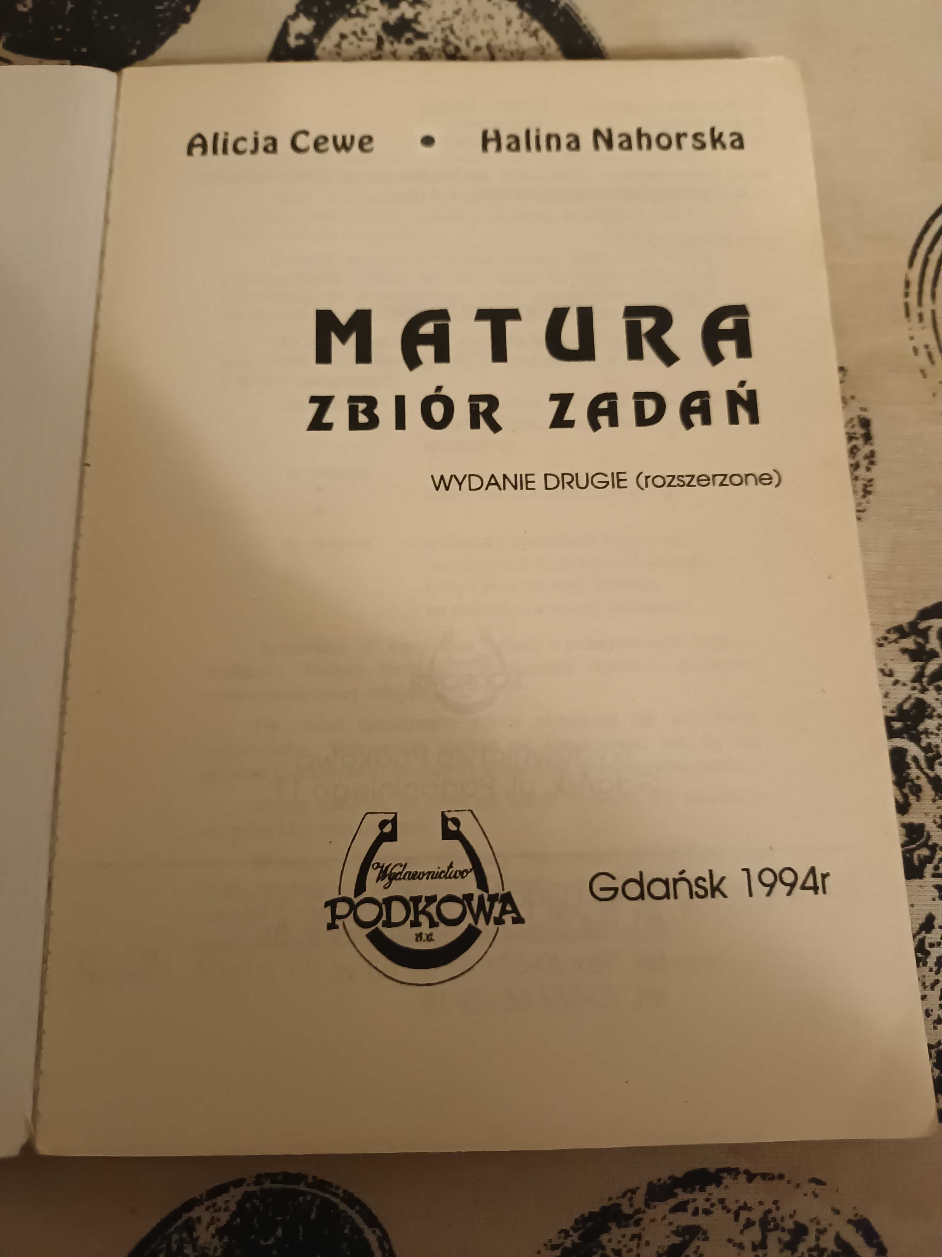 Zbiór zadań maturalnych, Zachorska, Cewe, Gdańsk 1994