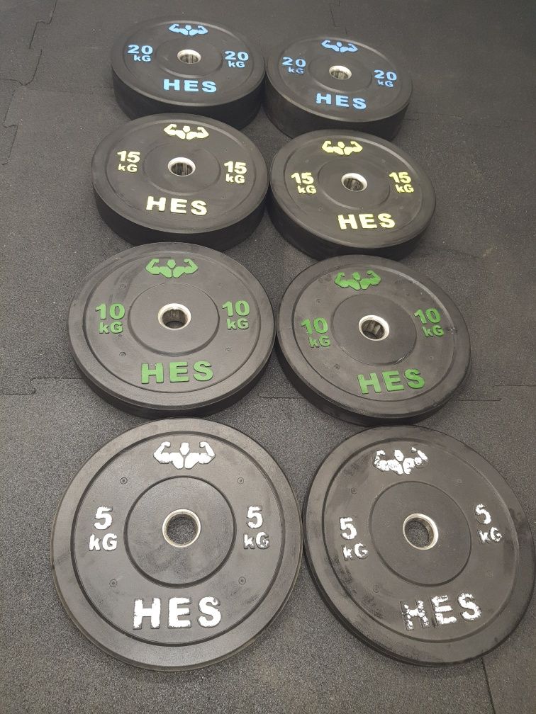 OBCIĄŻENIE OLIMPIJSKIE HES  Bumper - 210 KG - fi 51 mm + 2 x wieszaki