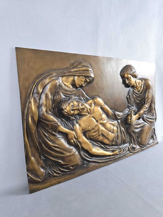 Opłakiwanie Chrystusa brąz 65 x 40 cm 8,5 kg