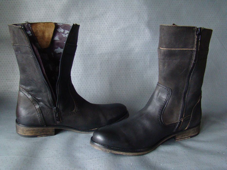 Сапожки с пряжками  МОSHION. 42 - 43р. боты в стиле HARLEY DAVIDSON