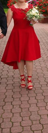 Suknia + buty czerwone