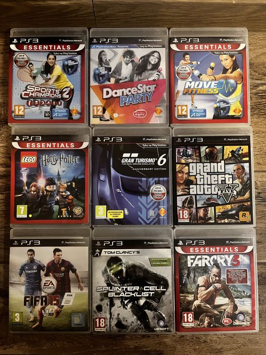 Gry na ps3 gta 5, fifa 15, farcry 3, harry potter, gran turismo i inne