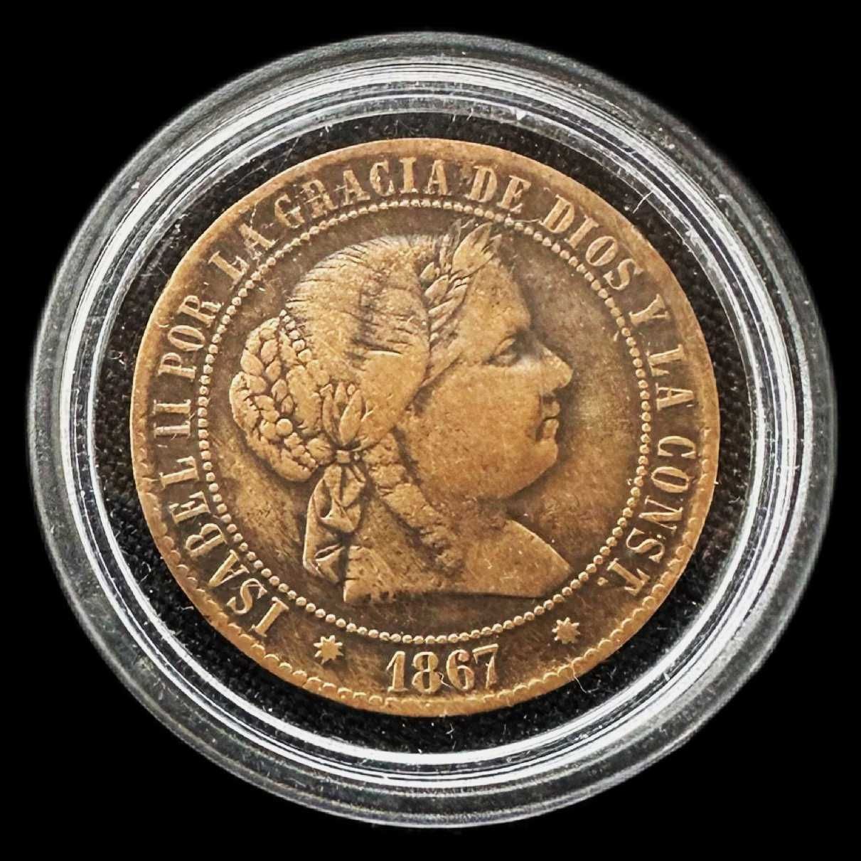 Moeda de 2 1/2 Centimes - 1867 - Espanha