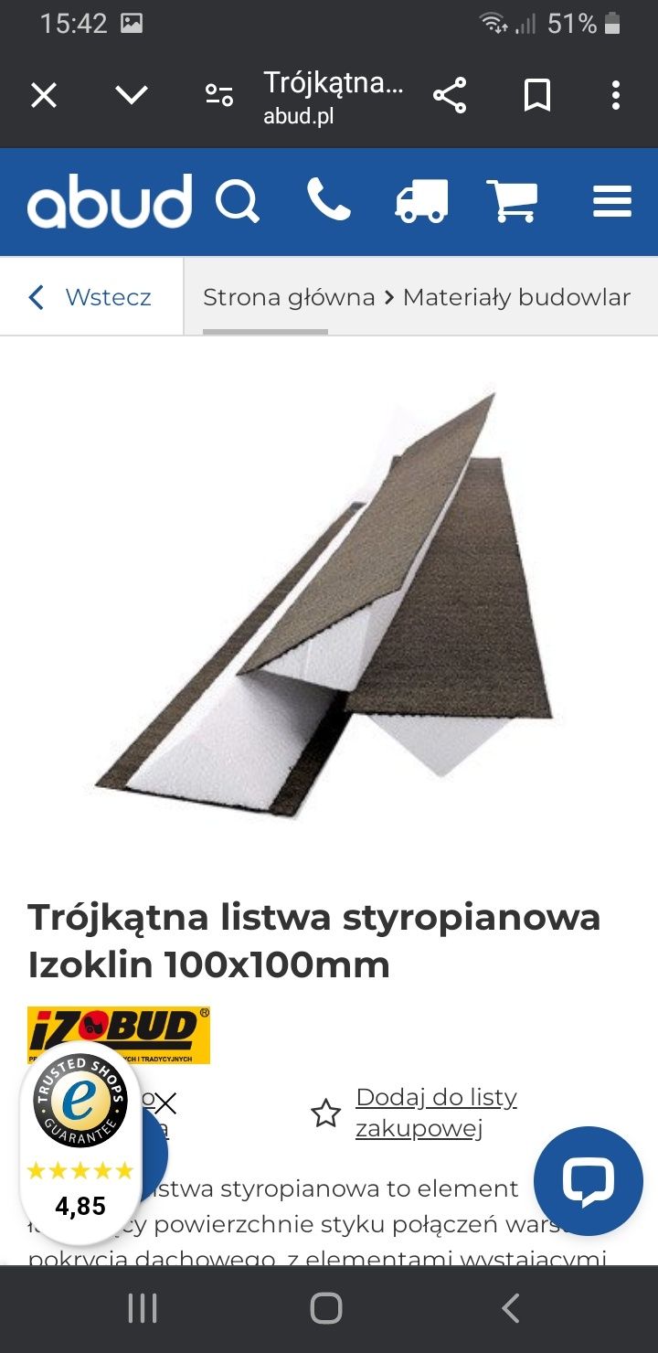 Sprzedam listfy styropian z papa posiada 20 szt cena sztukę ć