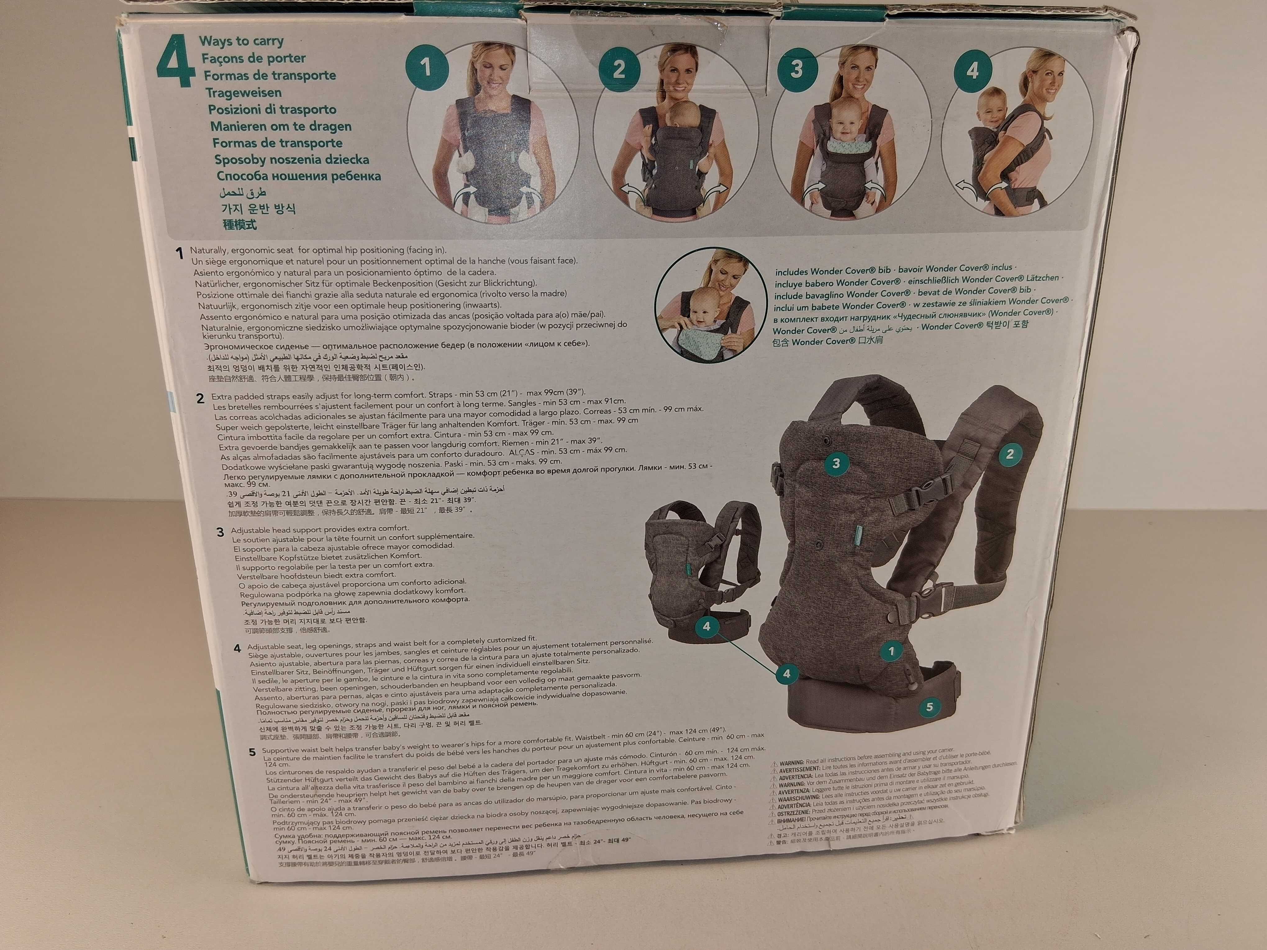 G074 Nosidełko Ergonomiczne Infantino Flip 4w1 Regulowane z Zagłówkiem