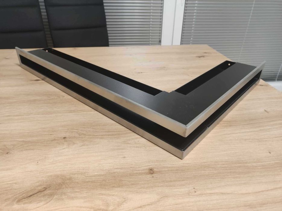 Kratka kominkowa luft narożna 60x40x6 czarna srebrna 3szt