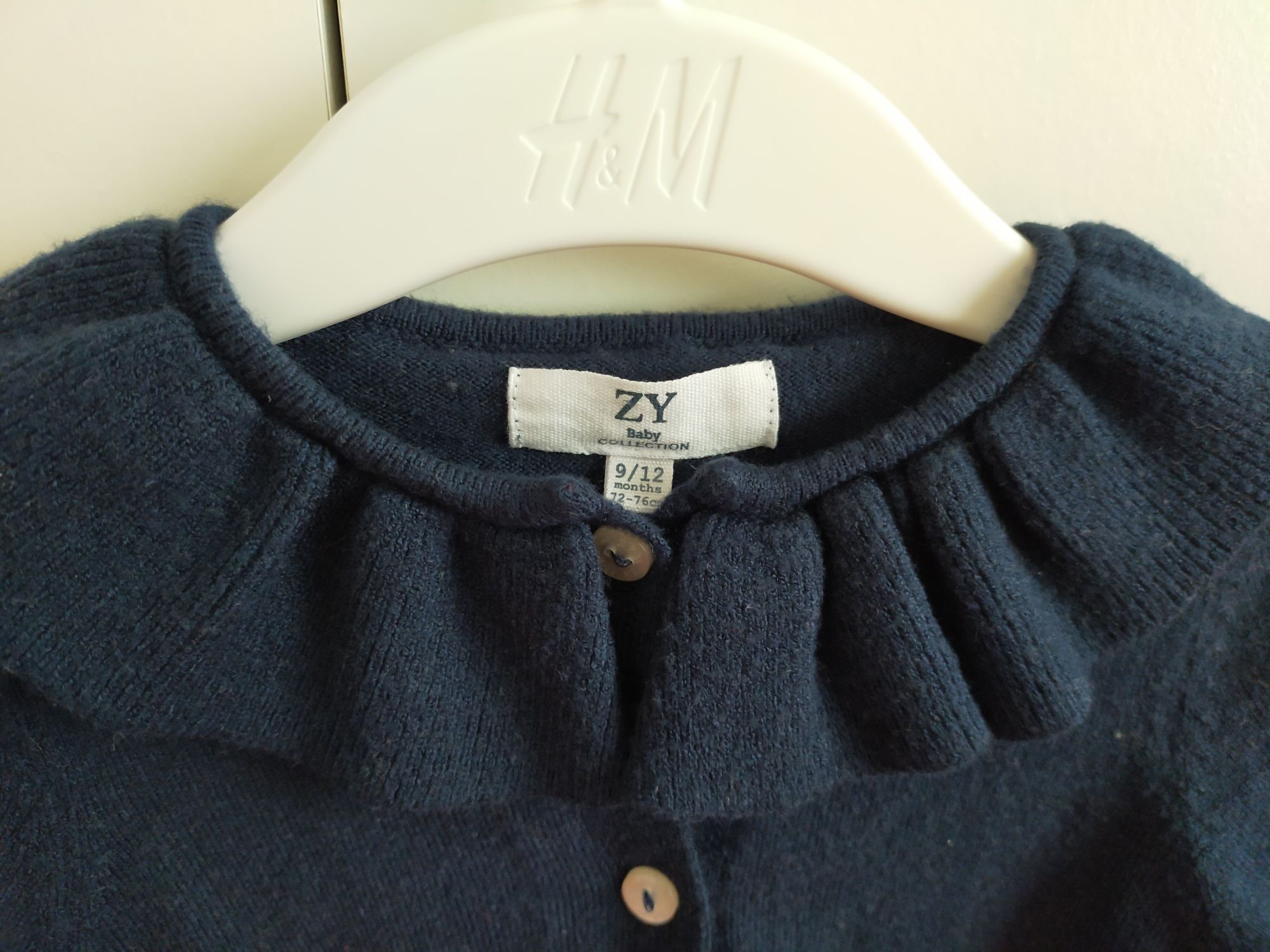 Conjunto camisa e casaco de malha 9-12M