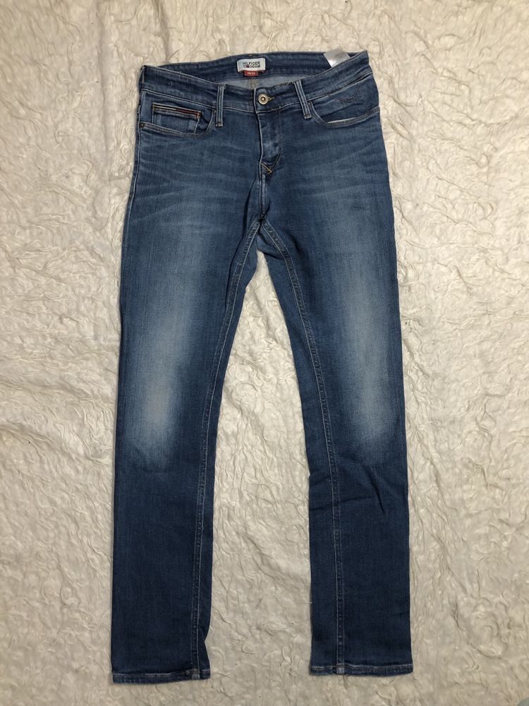 Spodnie jeansy Tommy Hilfiger Denim skinny sidney W29 L32 niebieskie