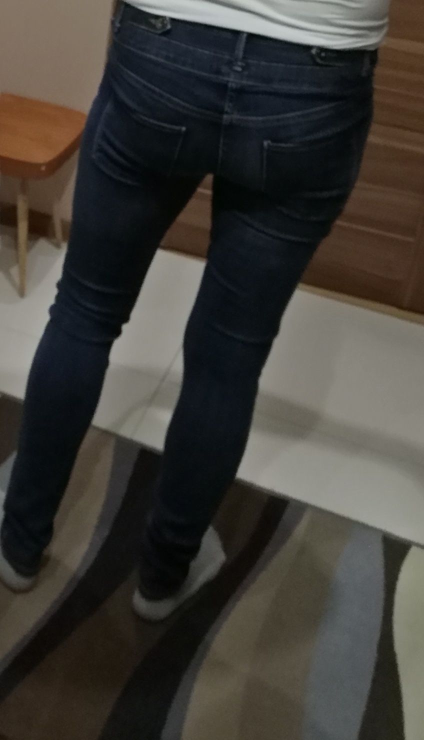 Spodnie jeans rurki river island wysoki stan