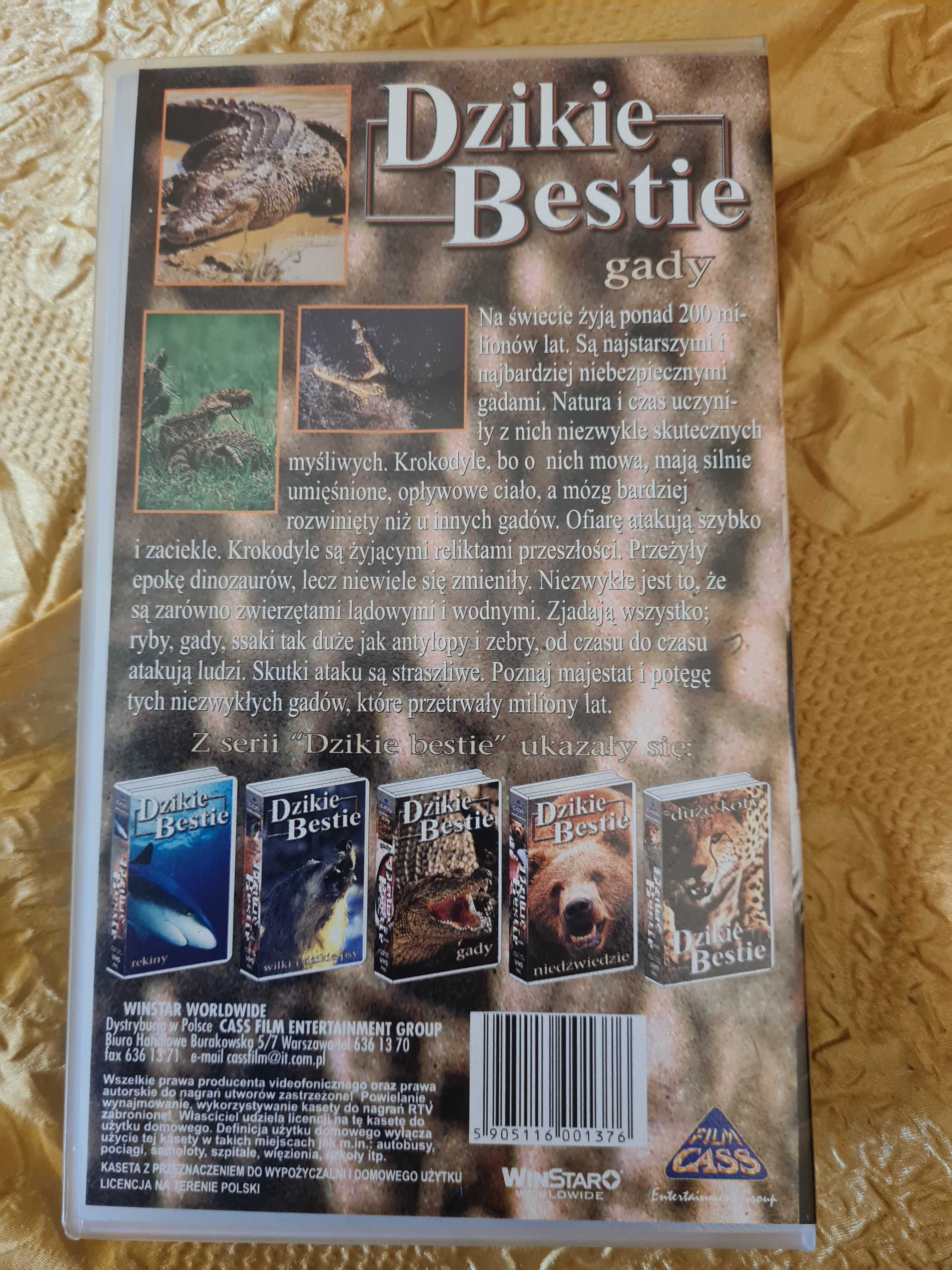 Dzikie bestie - gady kaseta VHS