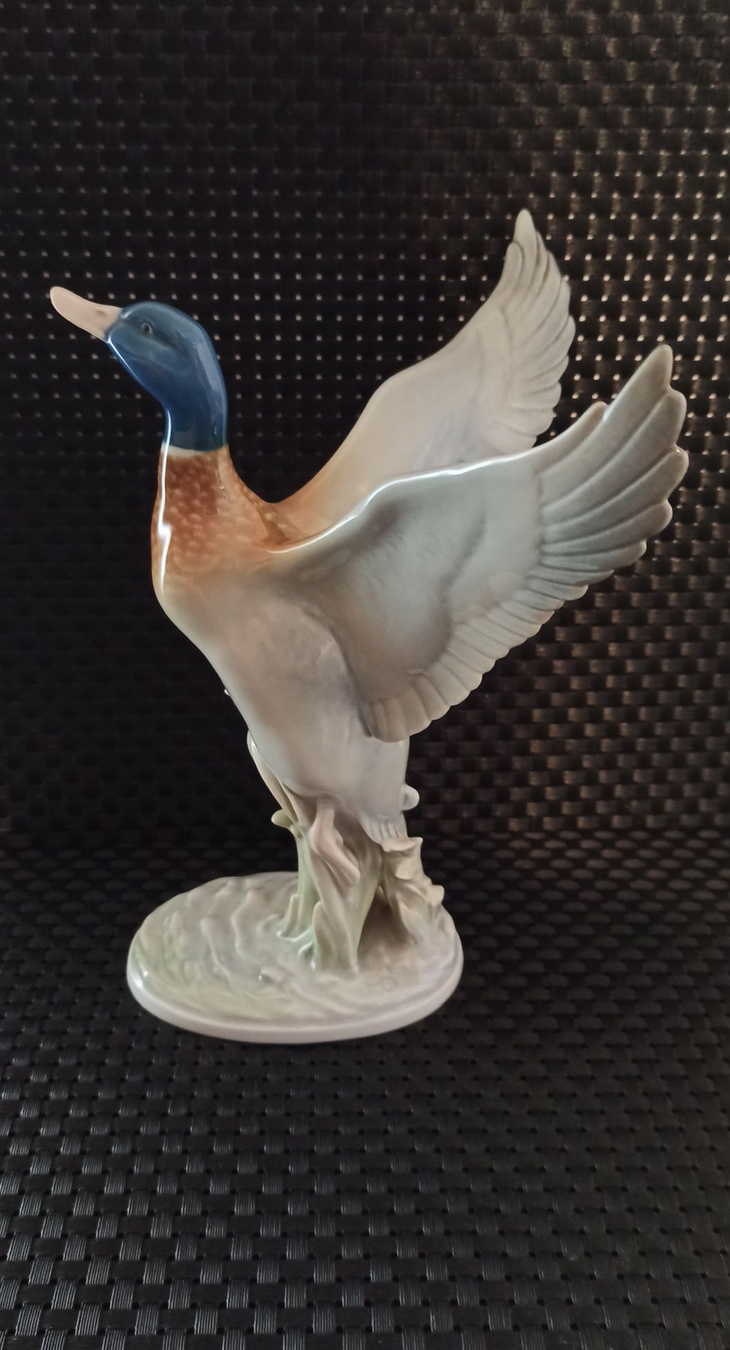 Porcelana TURYNGIA Metzler & Ortloff Figurka Dzikiej Kaczki h 24 cm
