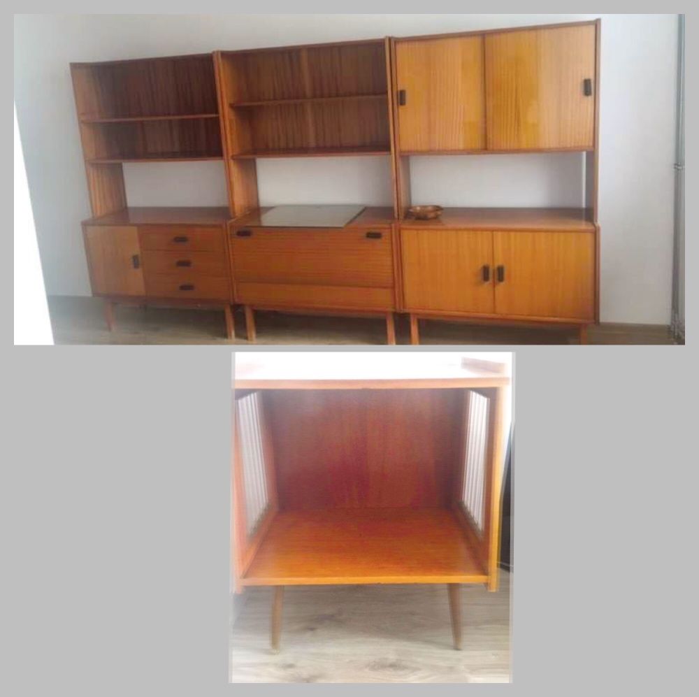 meble stolik prl regał witryna vintage