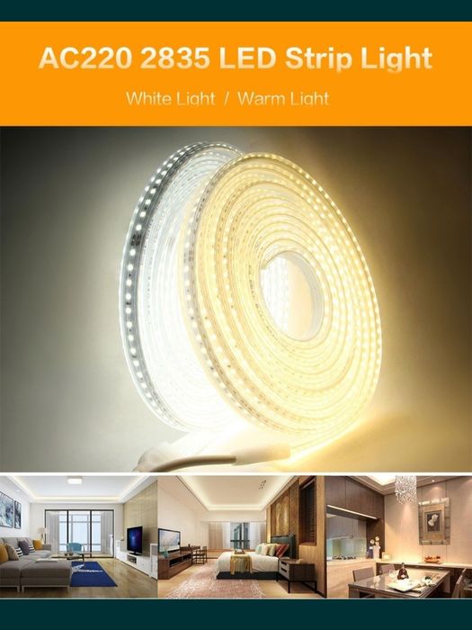 Wodoodporna taśma 3m LED 230V 120 LED/m przełącznik wewnątrz zewnątrz