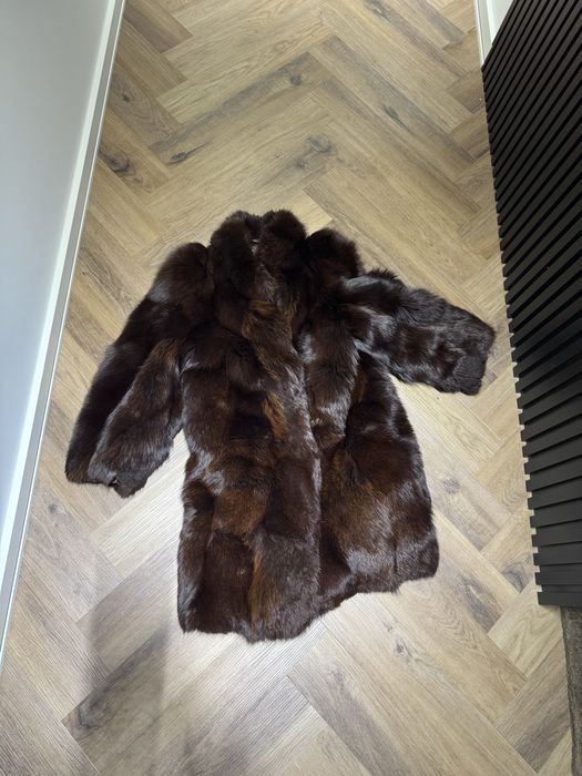 Futro z lisa ,ciemny brąz/czekoladowe