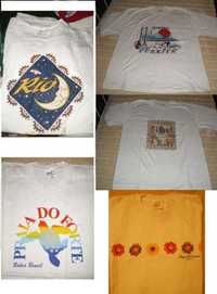 Cinco T-Shirts de diversos países