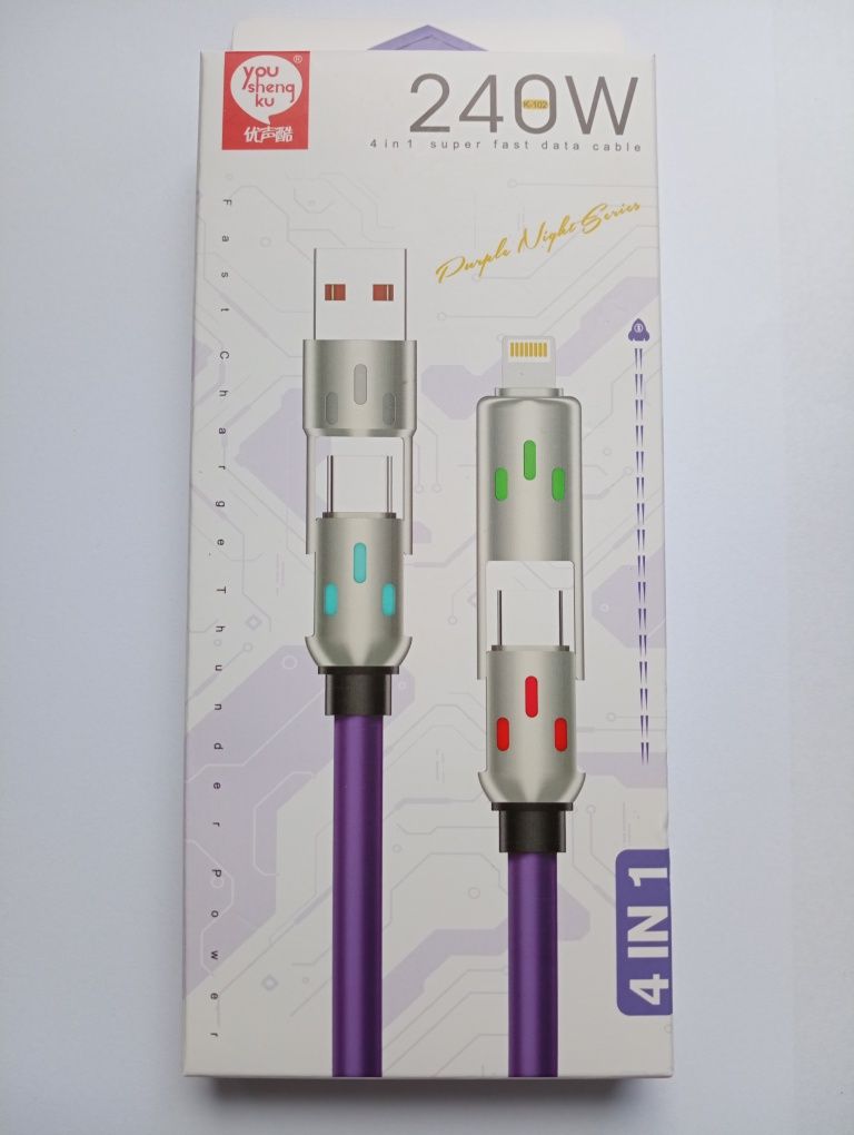 Kabel do telefonu 4w1 typ-c to typ-c iPhone USB nowy