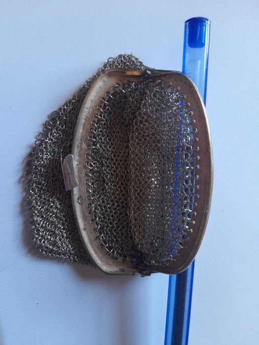Bolsa prata porta moedas 2 dinheiros