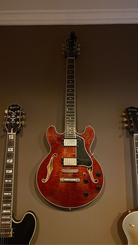 Eastman T484, Fender Deluxe Tone Master, Vintage VSA500P semi-hallow