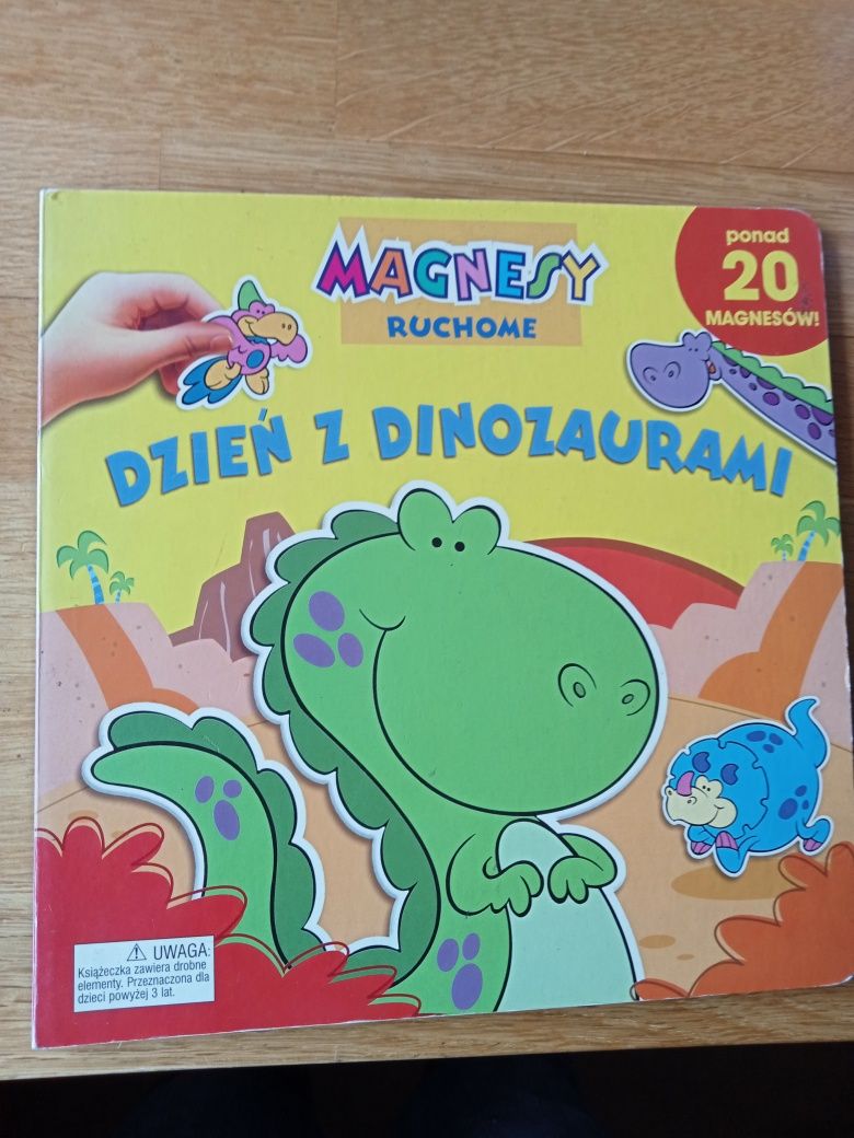 Książeczka dla dzieci z grubymi kartkami. Dzień z dinozaurami.