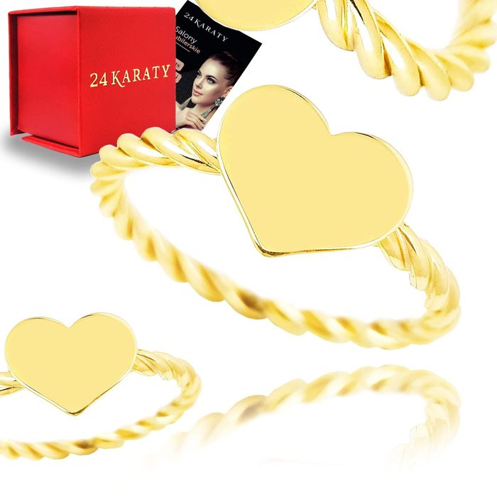 Złoty pierścionek z serduszkiem