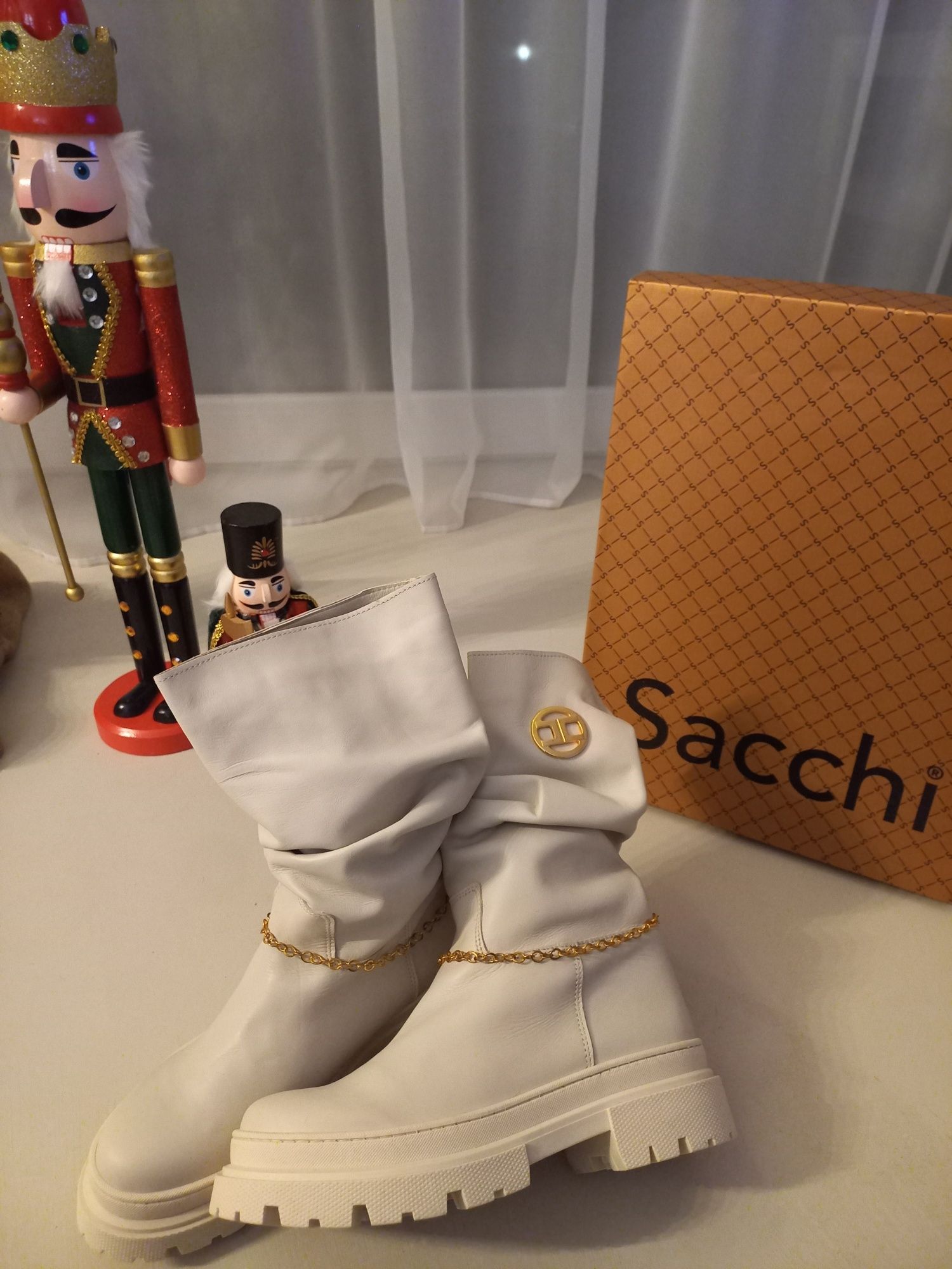 Nowy buty damskie Sacchi roz 38 (24.5 cm) Szary kremowy