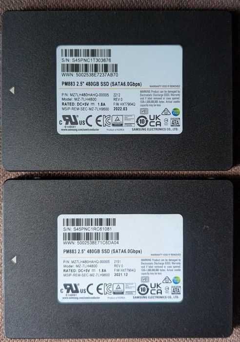 SSD  SM883/SM863a/PM883/PM893  256-480-960-1.92TB Enterprise !!!