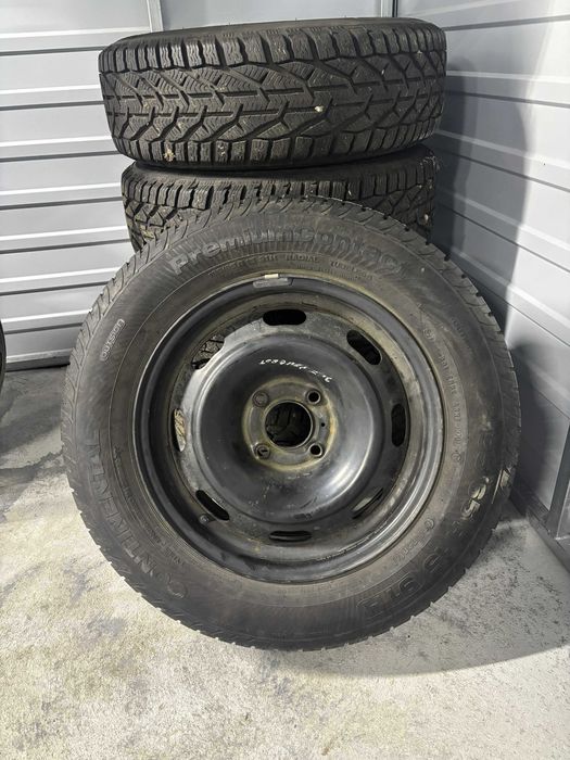 Felgi stalowe z oponami zimowymi(2024) 4x108 r15+zapas+szpilki+kołpaki