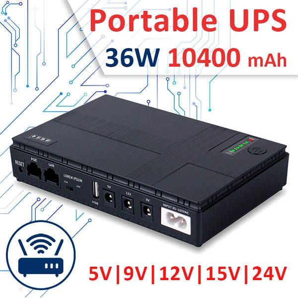 Источник бесперебойного питания для роутера DC1036P (36 Вт, 10400 mah)