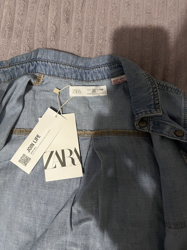 джинси і рубашка джинс Zara на дівчинку 3-4