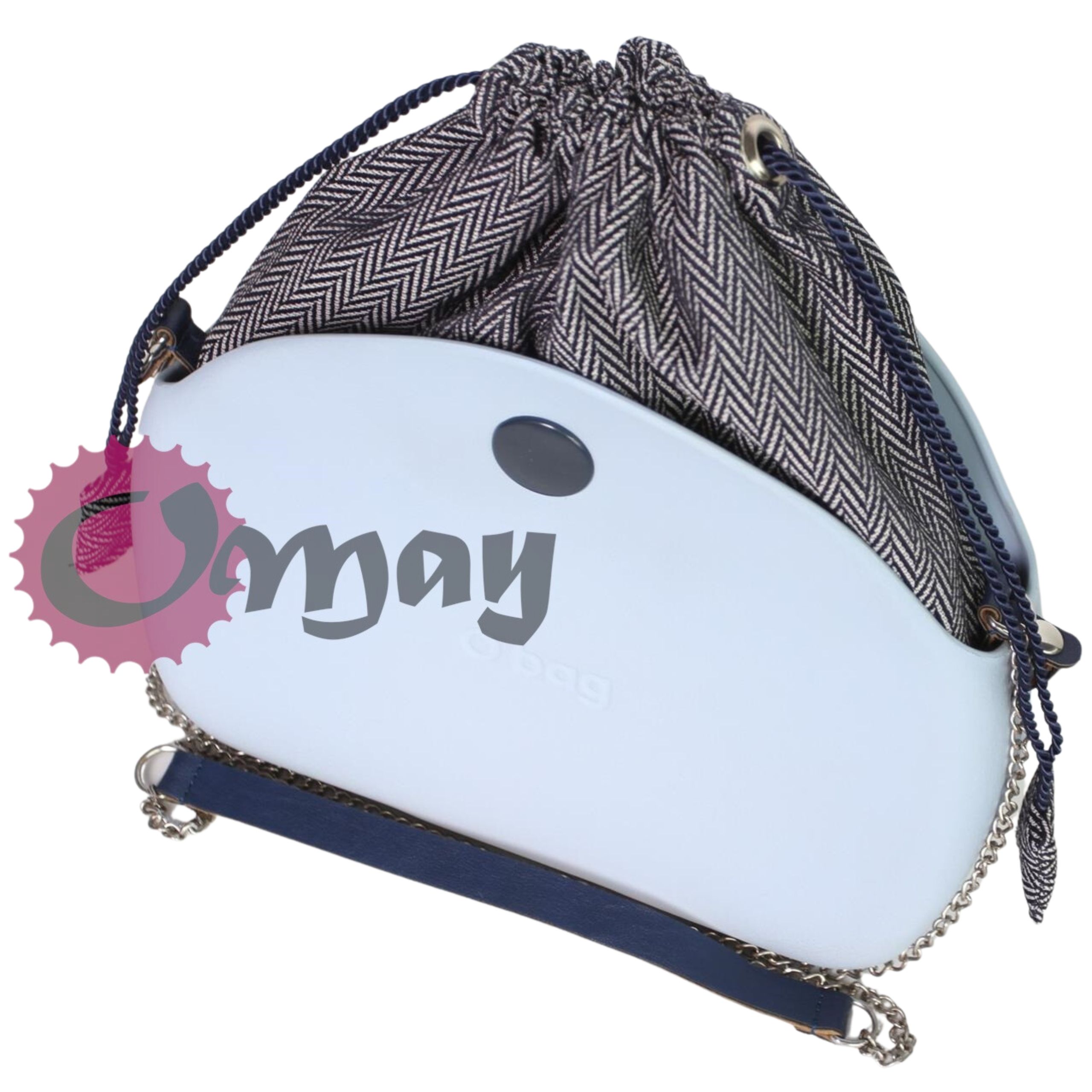 Granatowy organizer OBAG MOON LIGHT worek jodełka 2 kieszenie OMAY