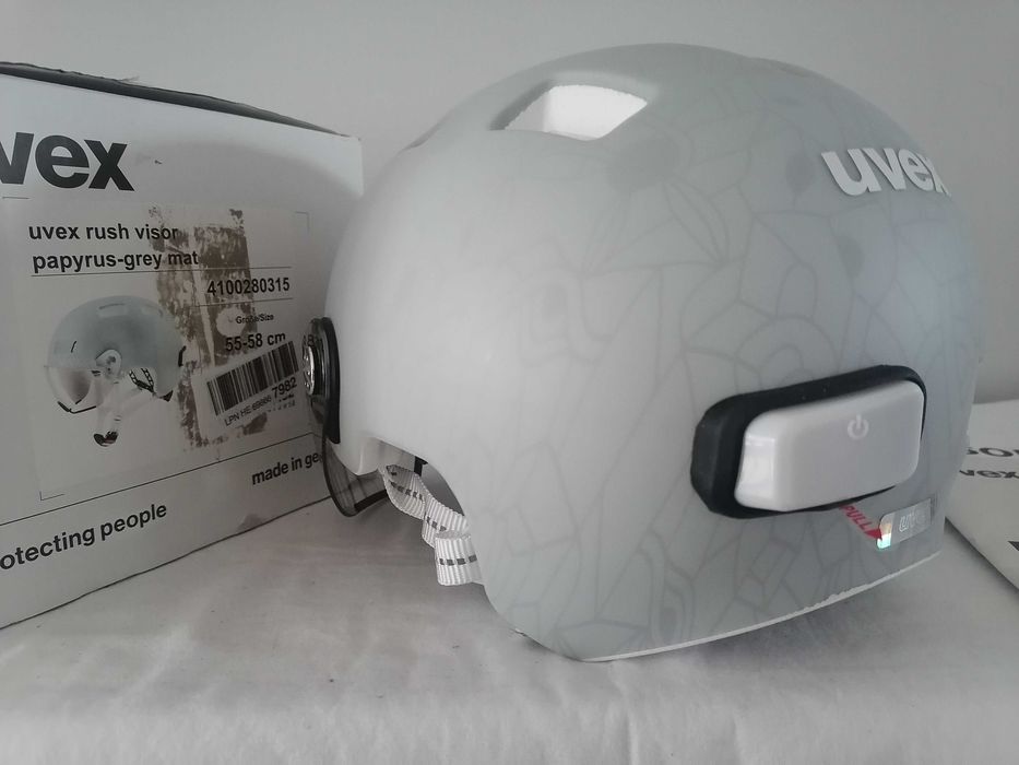 Kask rowerowy Uvex Rush Visor Papyrus Grey Mat M 55-58cm
