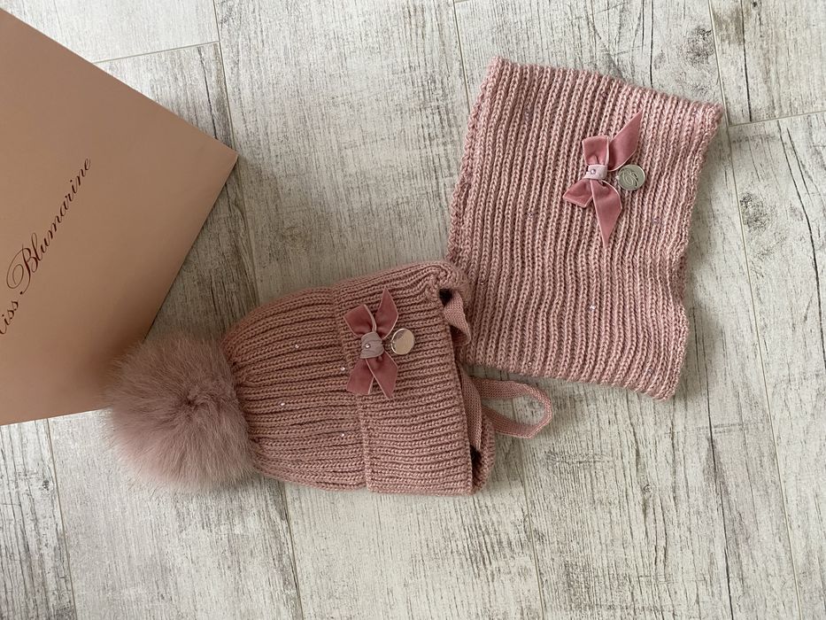 Шикарный зимние и демисезонный комплекты шапка и шарф blumarine Италия