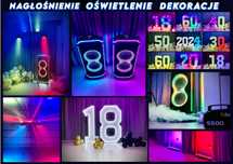 Wynajem nagłośnienia JBL cyfry LED oświetlenia wytwornic dymu girlanda