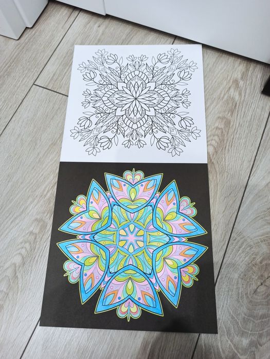 Kolorowanki antystresowe mandala z kredkami