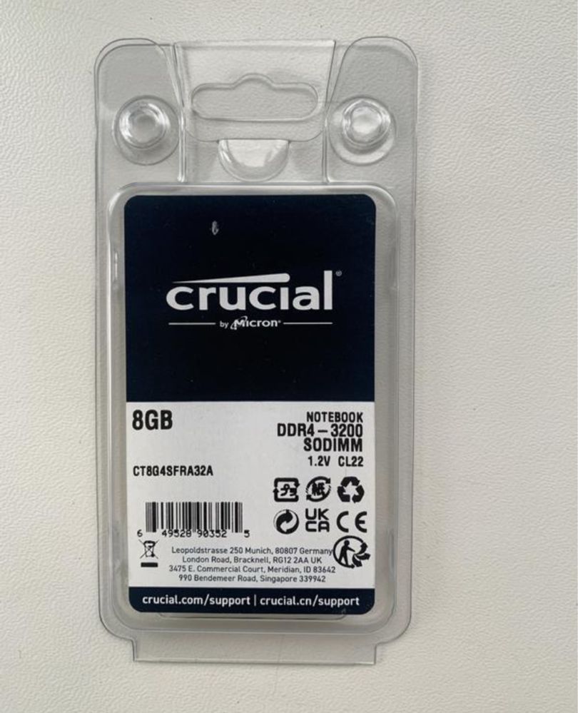 Модуль пам'яті crucial so-dimm ddr4 3200mhz 8gb