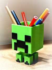 Minecraft Creeper organizer przybornik na biurko dziecka