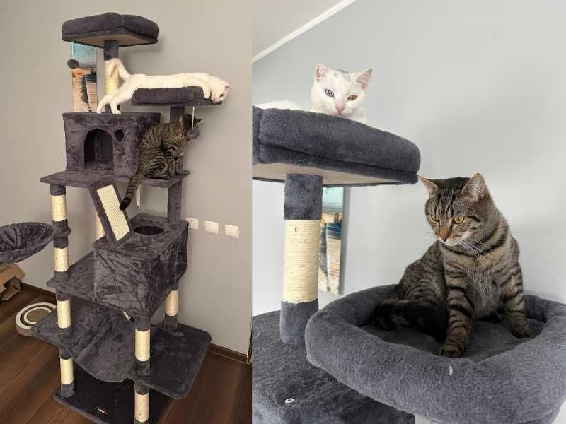 DUŻA FORTECA 206cm Dla Kotów Największe Legowisko z Zabawkami NOWE