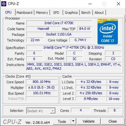 Procesor Intel Core i7-4770K 4 x 3,5 GHz gen. 4 LGA 1150