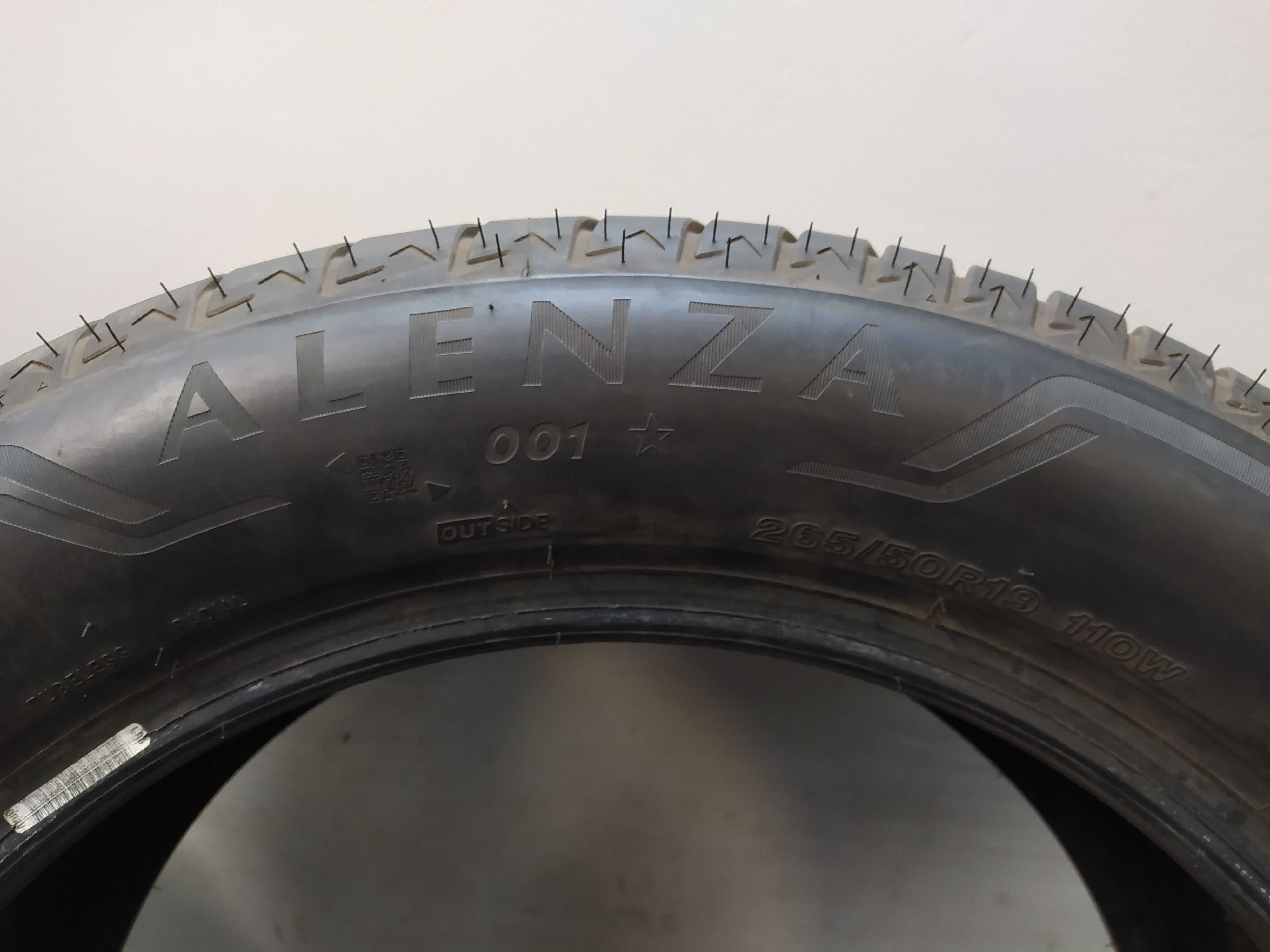 2x265/50R19 Bridgestone Alenza 001, Jak Nowe, 2021 rok, bieżnik 8mm