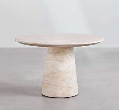 Mesa NOVA de cimento travertino (imita pedra travertino) da loja Sklum