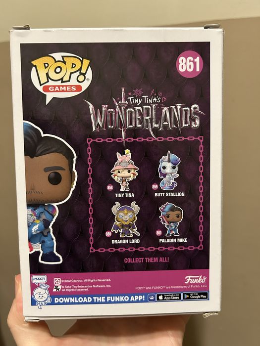Pudełko po Funko Pop Paladin Mike Tiny Tina's Wonderlands nr 861