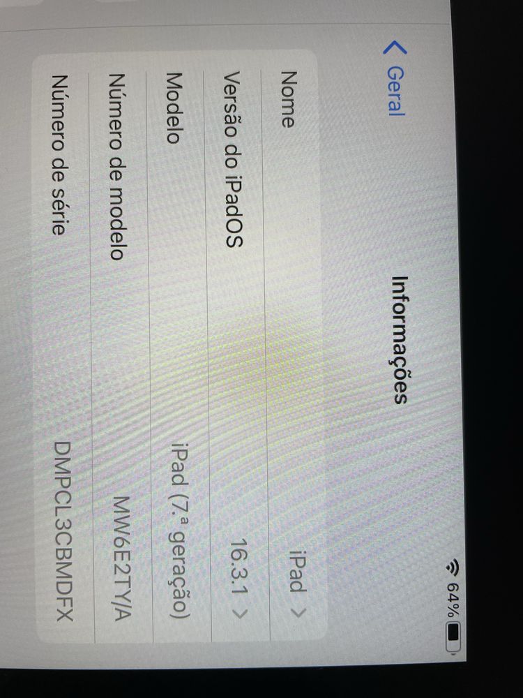 Ipad 7a geracao 128gb wifi+celular