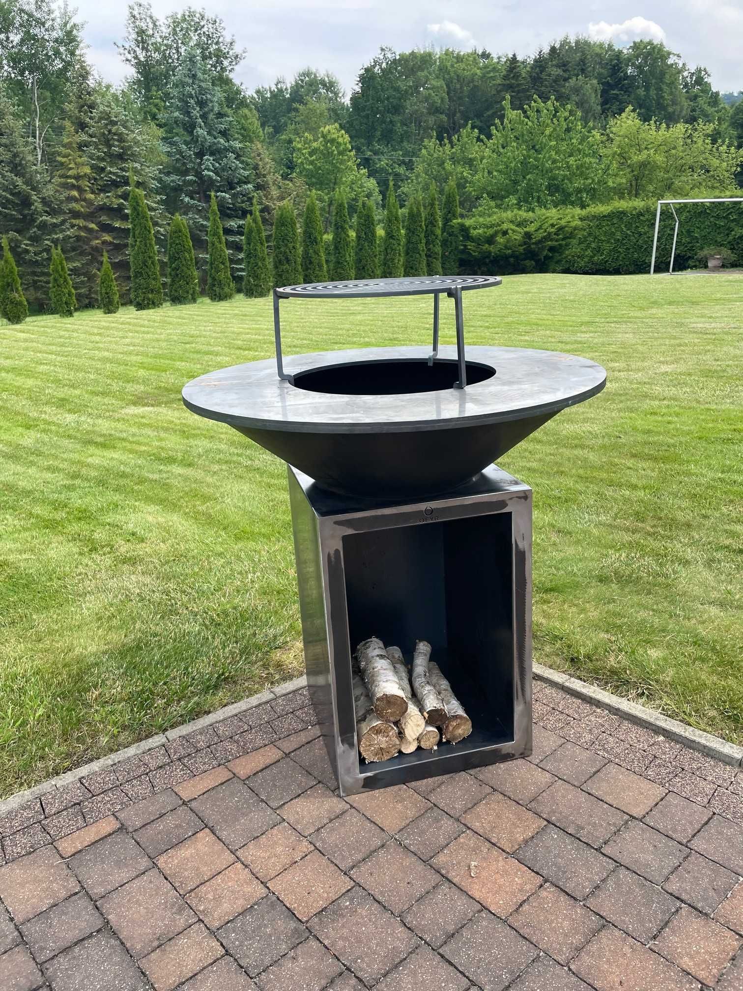 grill drzewny OFYR 100 cm - nowy z dodatkowym rusztem
