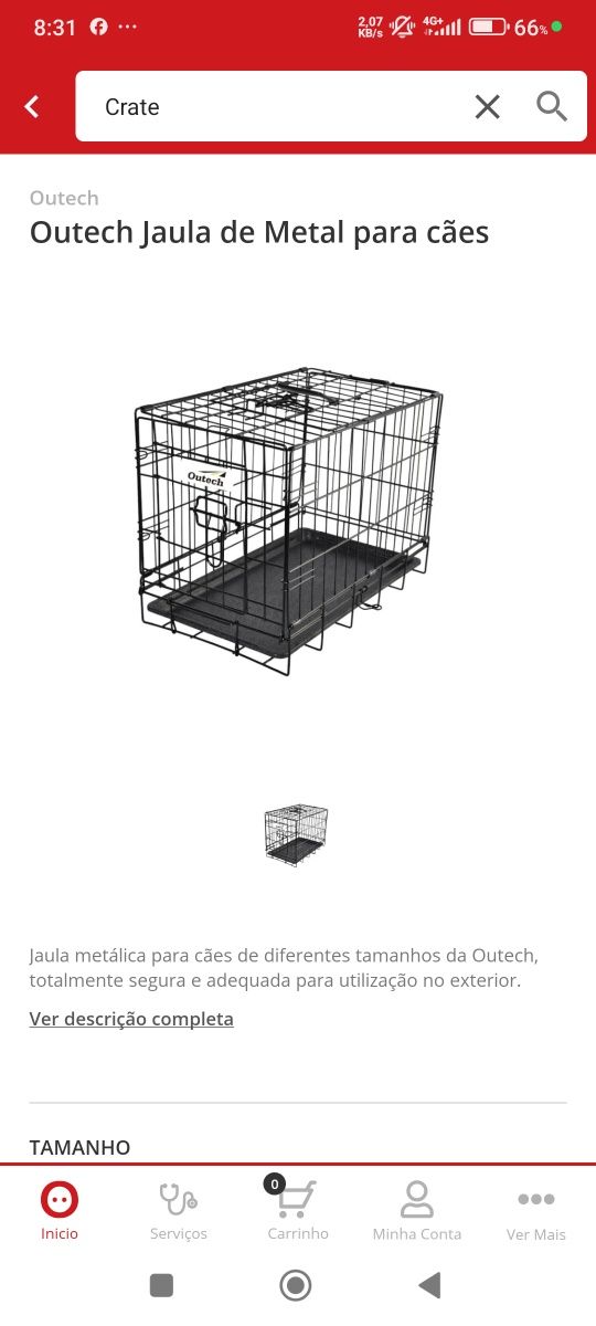 Crate para cao nova
