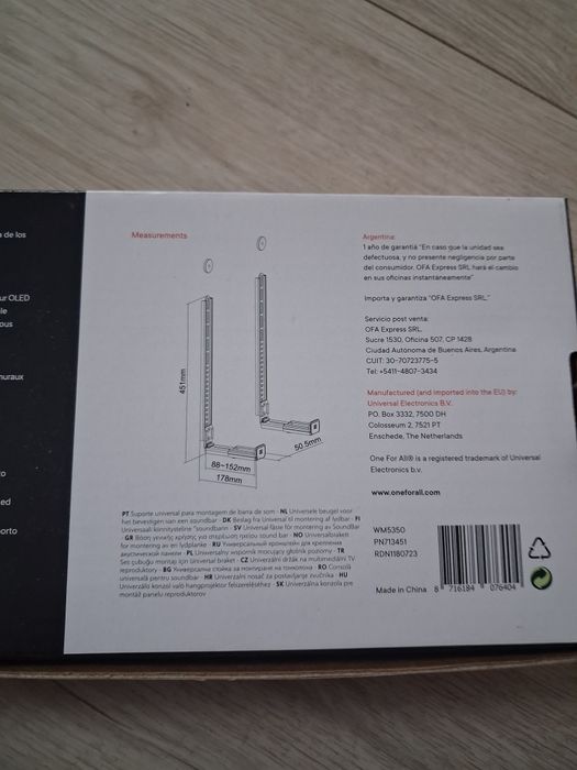 Nowy Uchwyty One For All WM5350 uchwyt do soundbara