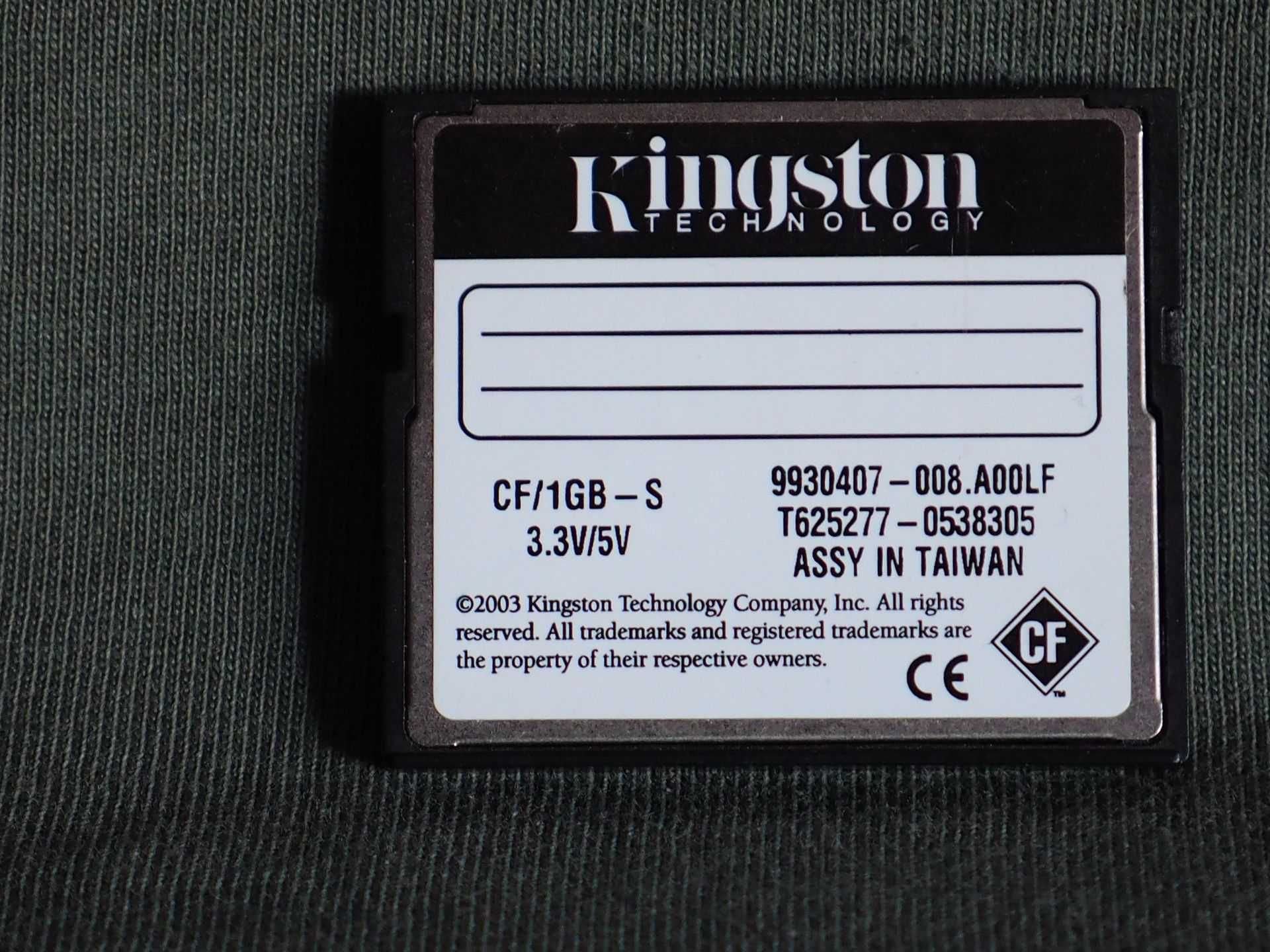 Karta pamięci CompactFlash Card Kingston Elite Pro CF 1Gb 50x.