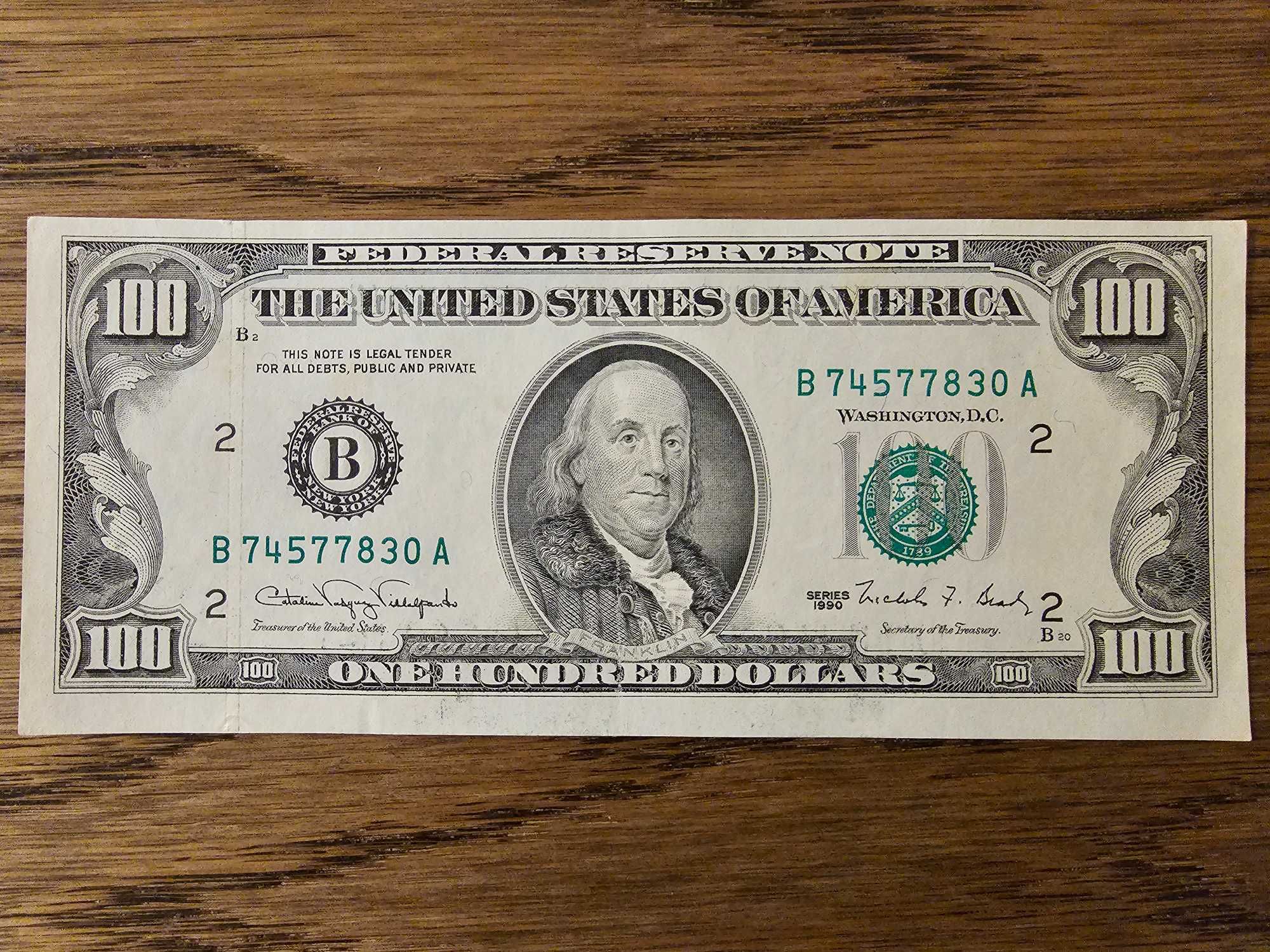 100 dolarów 1990 rok