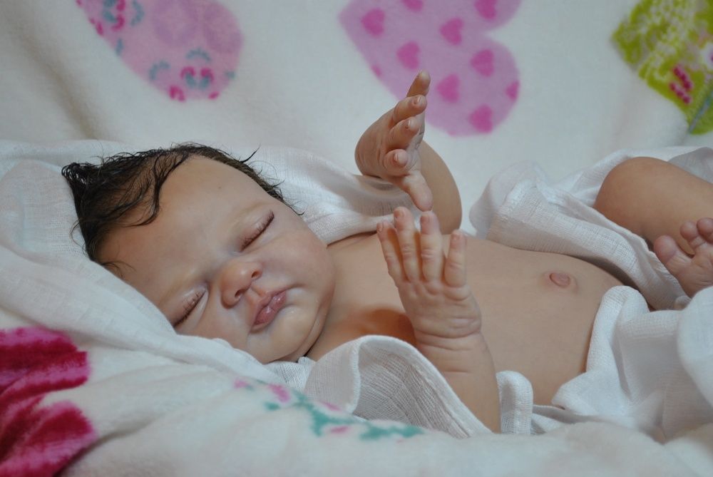 Lalka reborn ręcznie wykonana E. Marx 52cm płytka brzuszna